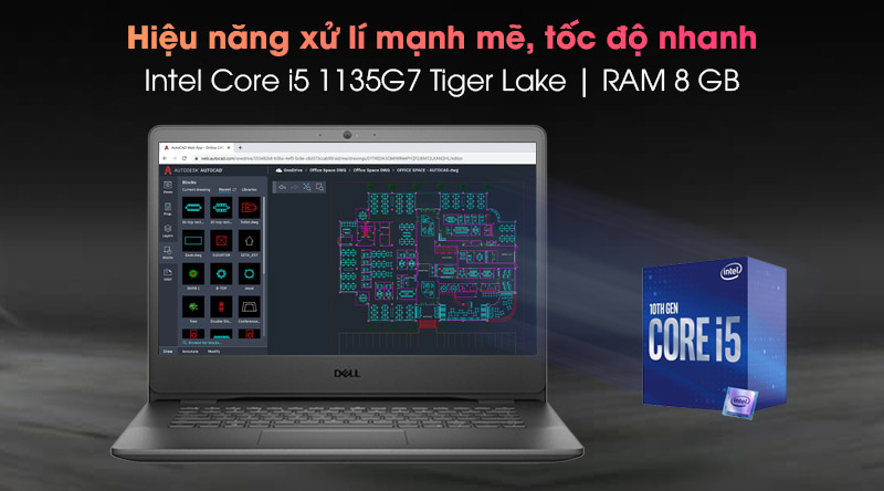 Laptop Dell Vostro 3500 i5 1135G7/8GB/256GB/2GB MX330/Win10 (P90F006V3500B)