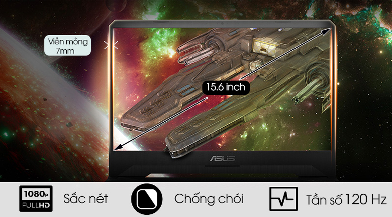 Laptop Asus Gaming TUF FX505D R7 3750H/8GB/512GB/4GB GTX1650/Win10 (AL003T)