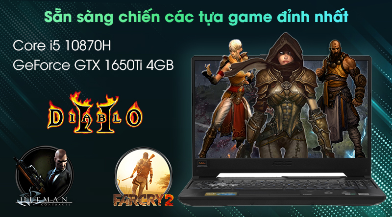 Laptop Asus TUF Gaming FX506LI i5 10300H/8GB/512GB/144Hz/4GB GTX1650Ti/Win10 (HN039T)