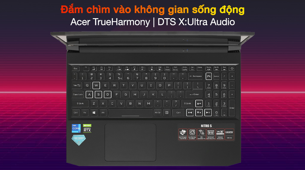 Laptop Acer Gaming Nitro AN515-57-71VV i7-11800H/8GD4/512GB SSD_PCIe/15.6FHD/ĐEN/W11SL/4GD6_RTX3050