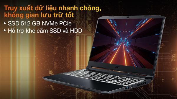 Laptop Acer Nitro 5 Gaming AN515 57 54MV i5 11400H/ 16GB/ 512GB/ RTX 3050 4GB /144Hz/ Win11